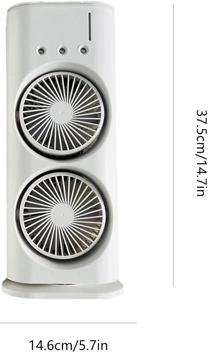 LuxeNova™ Double-Ended Portable Spray Fan – 3-in-1 Humidifier, Misting Cooling Fan with LED Lights